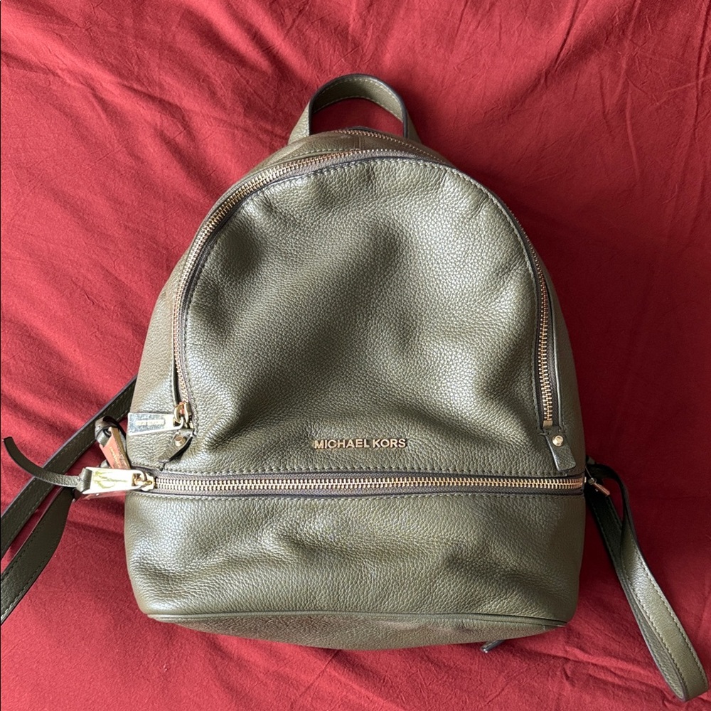 Michael Kors Olive Leather Backpack